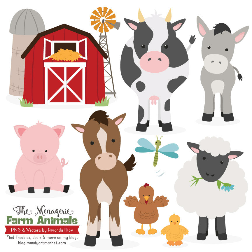 Farm animals clipart.