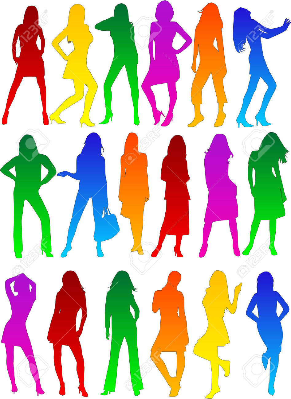 Lady's Profiles Fashion Show , Vectors Work Royalty Free Cliparts.