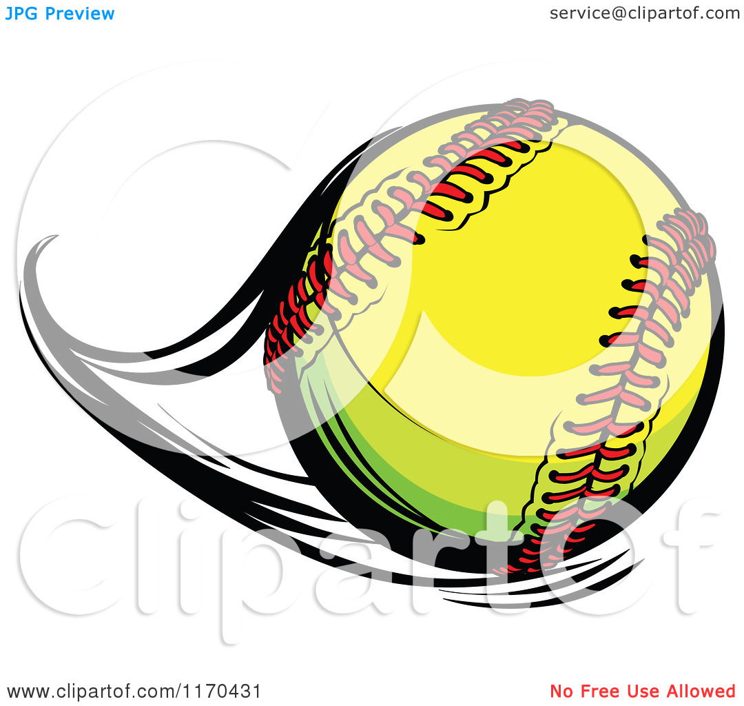 Cartoon of a Flast Flying Softball.