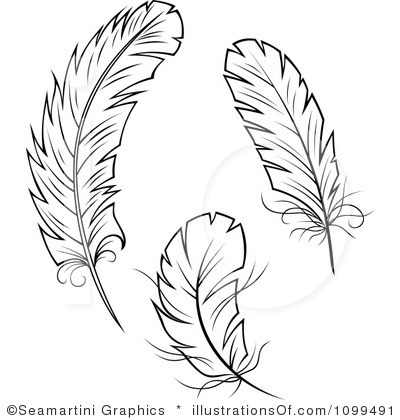 Feather Outline Clip Art.