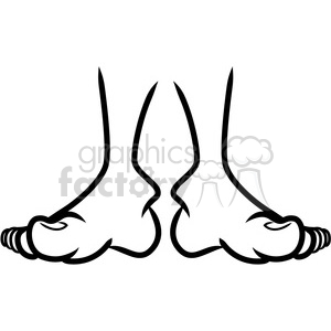 cartoon feet outline vector art clipart. Royalty.