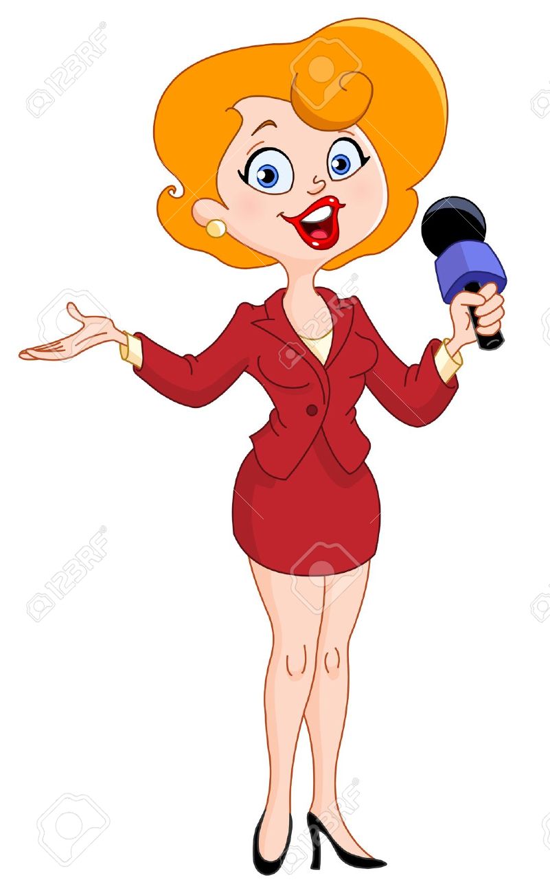 Female Reporter Royalty Free Cliparts, Vectors, And Stock.