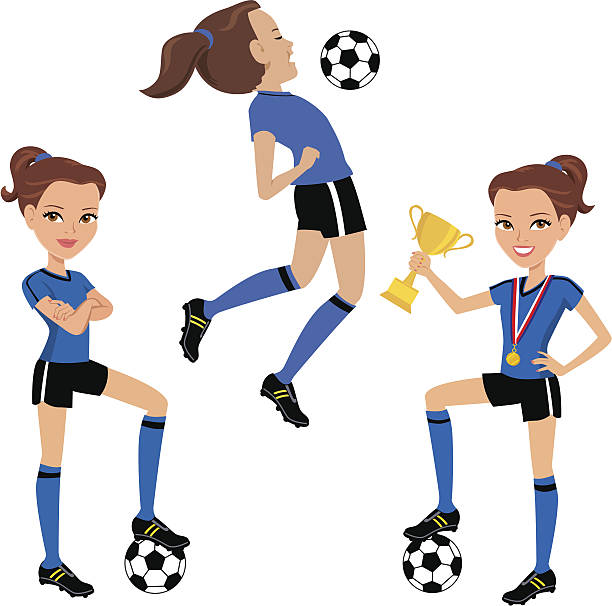 Best Girls Soccer Illustrations, Royalty.