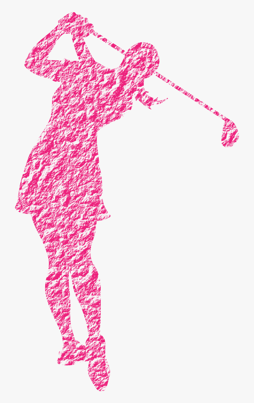 Female Golfer Posing Golf Swing.