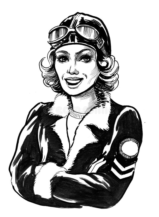 Female Pilot Stock Illustrations.