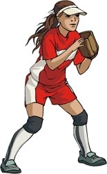 Girl Softball Player Clipart.