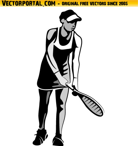 Female Tennis Player Clip Art.