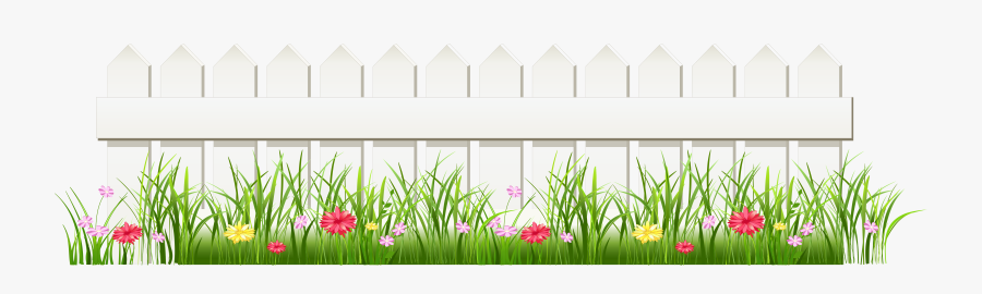 Transparent White Fence With Grass Png Clipart , Free.