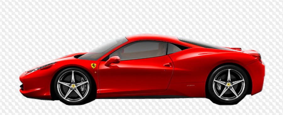 Ferrari PNG: Logo and cars with transparent background.