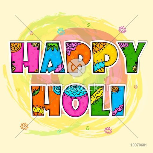 Beautiful floral design decorated colourful text Happy Holi on.