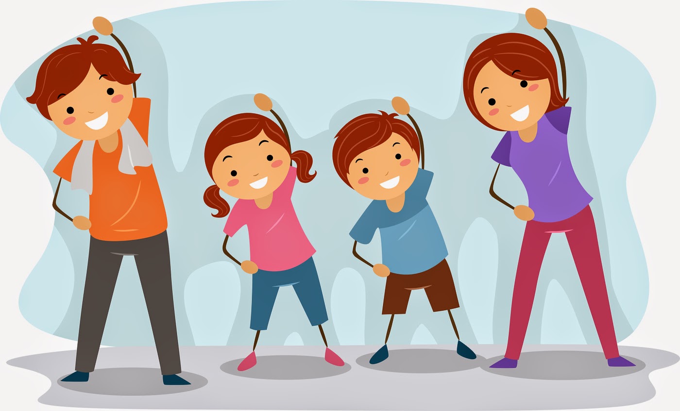 Family fitness clipart.