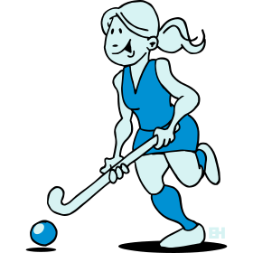 Field hockey girl three colors.