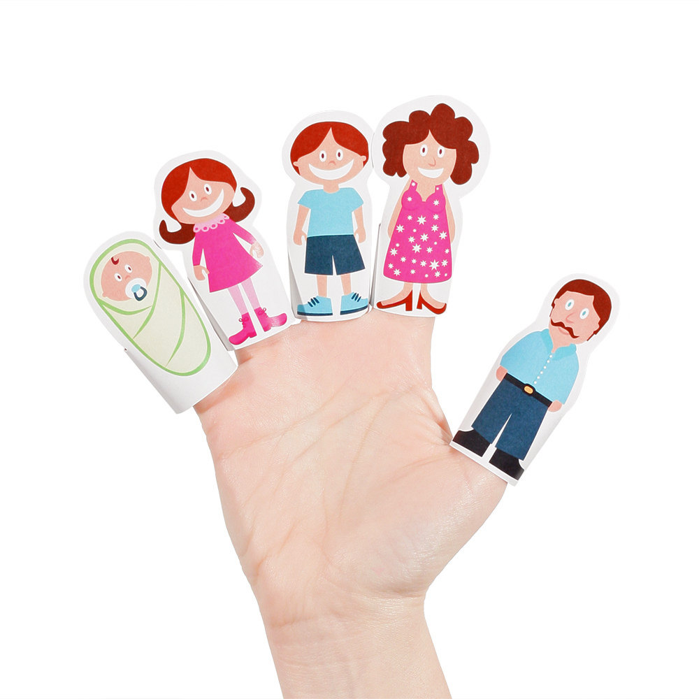 Paper finger puppets.