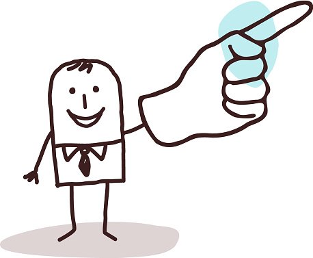 businessman pointing finger up Clipart Image.