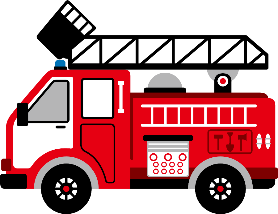 Cartoon Clip Art Firetruck Emergency Vehicle Truck Standing Photo.