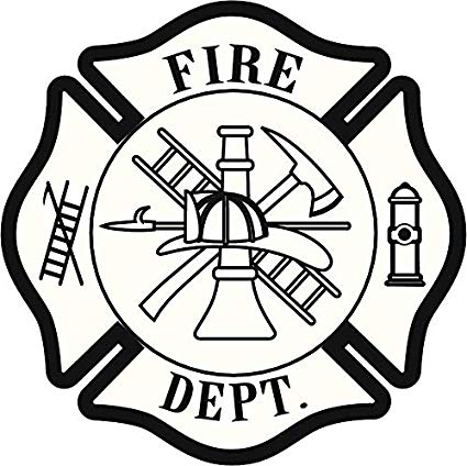 Cool Fire Station Firefighter Badge Cartoon Vinyl Sticker (2\