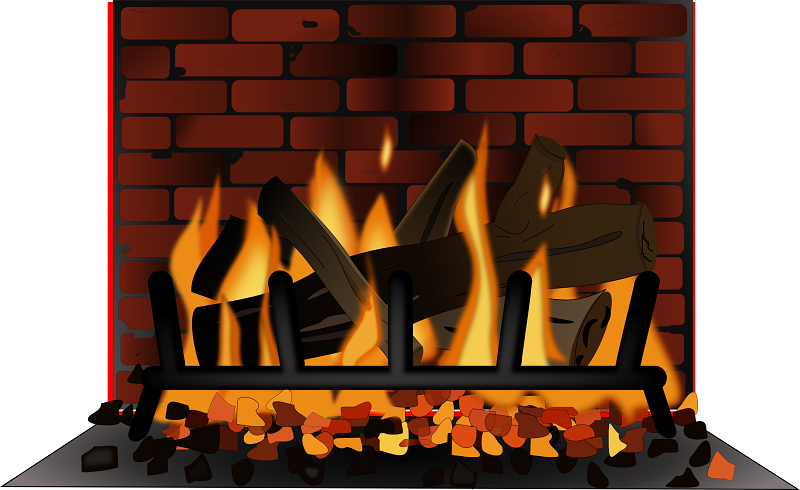 Fireplace And Logs Clipart.