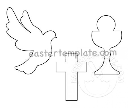 First Holy Communion Cross dove chalice.