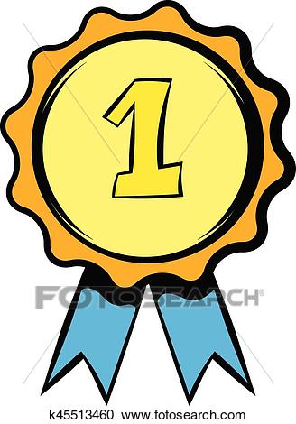 First place rosette icon, icon cartoon Clipart.