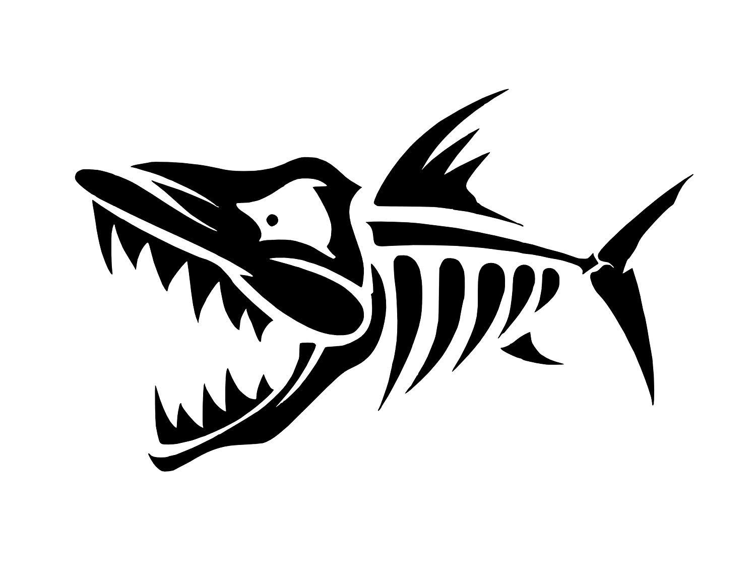 Amazon.com: Fish Skeleton Clipart Vinyl Sticker Decal (10\