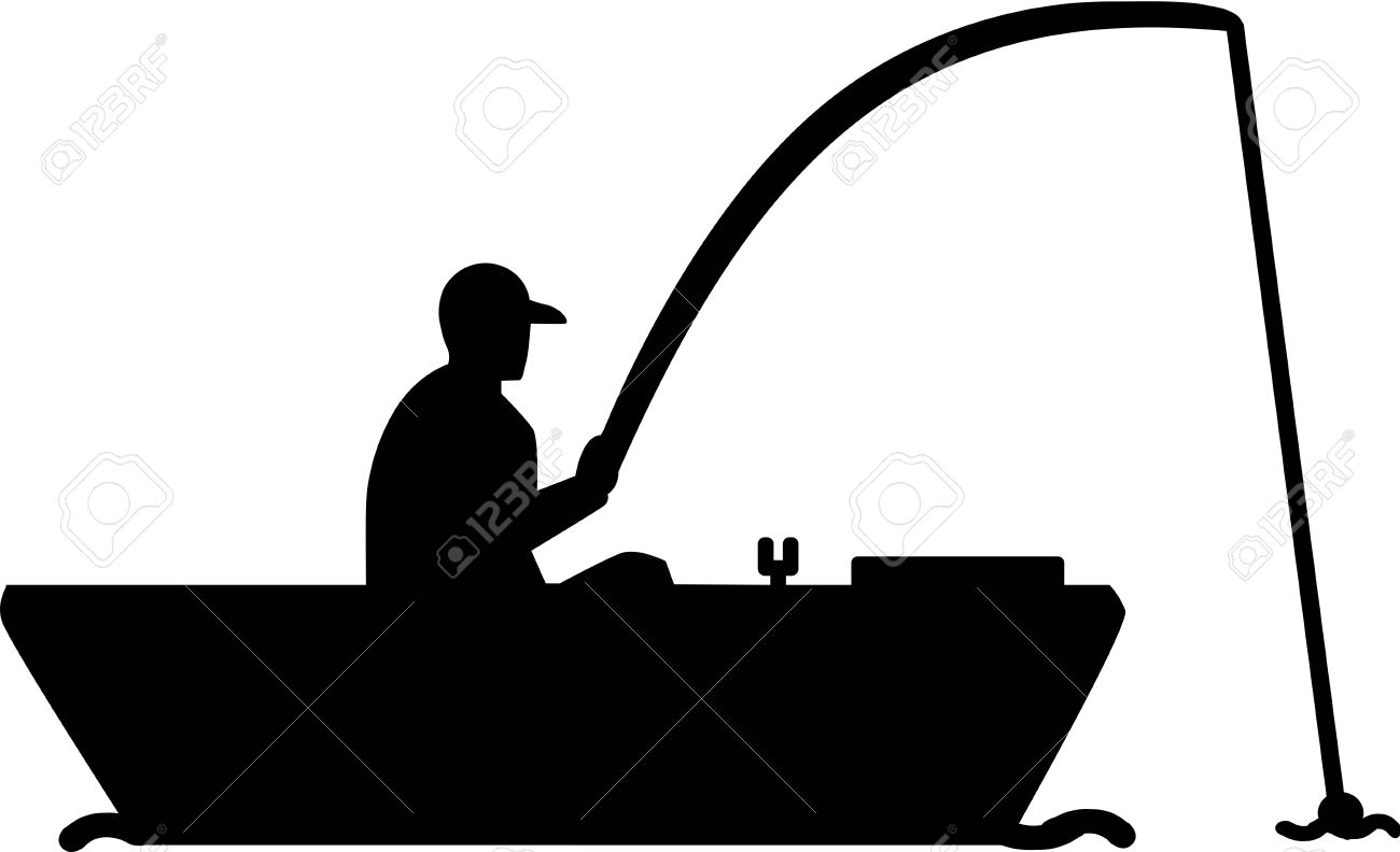 Fishing Silhouette Man in Boat » Clipart Station.