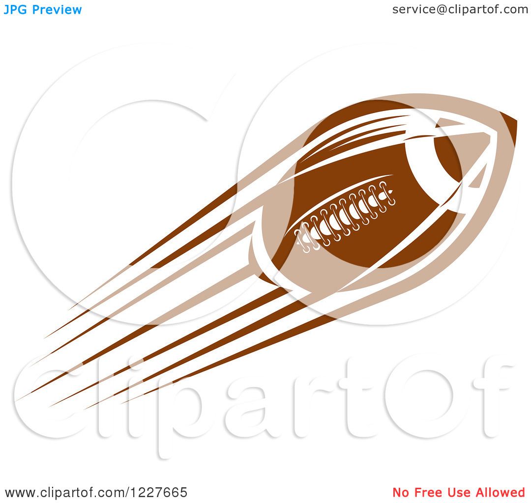 Clipart of a Flying American Football.