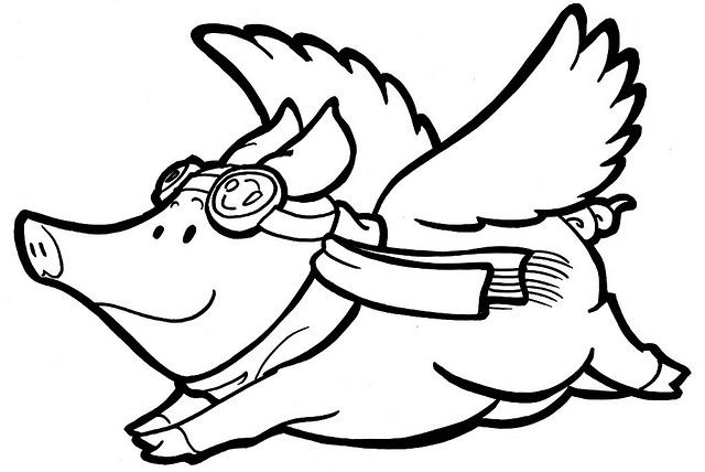 free flying pig clipart.