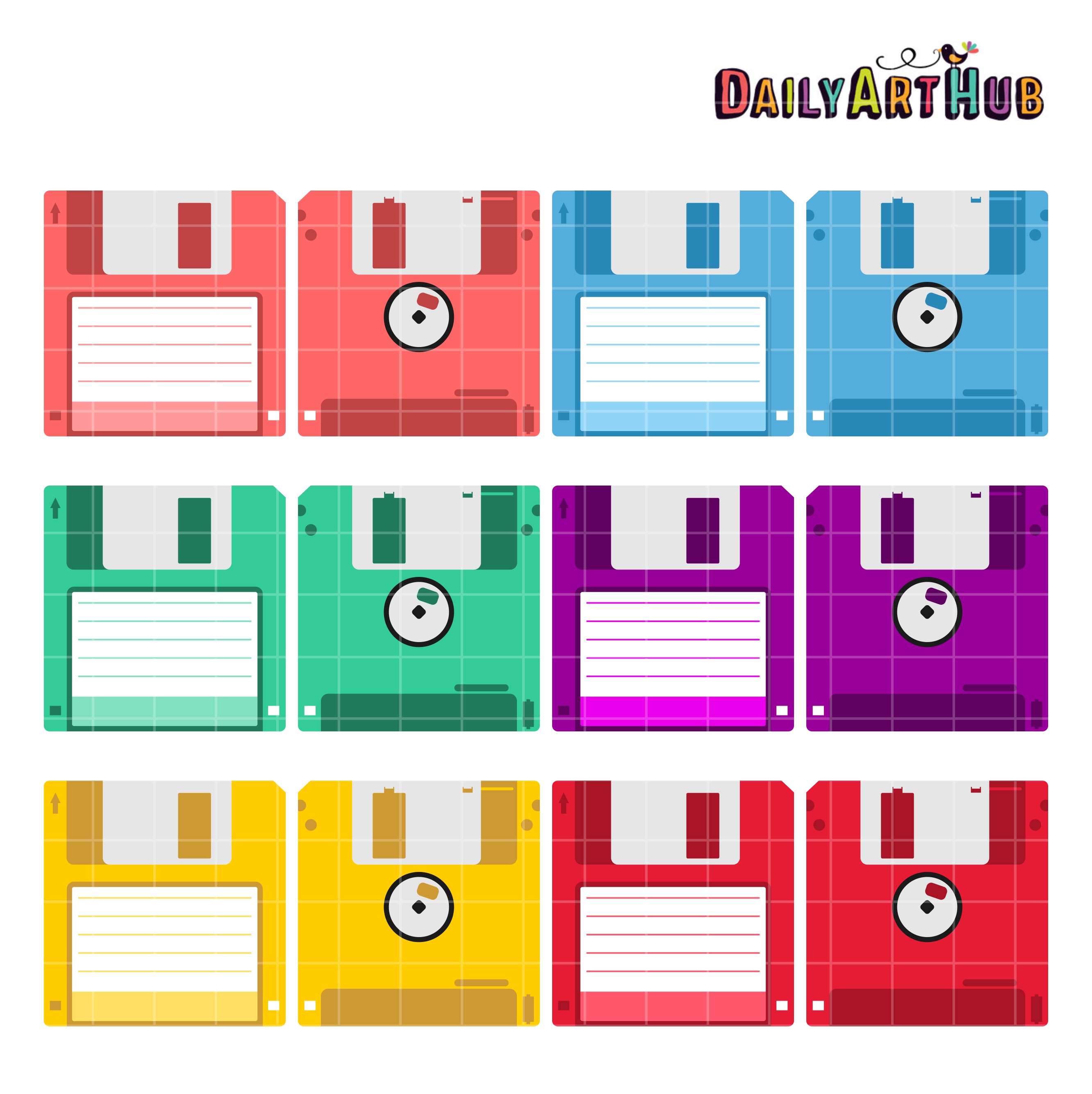 Floppy Disks Clip Art Set.