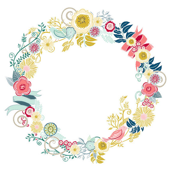 Free floral wreath clipart.