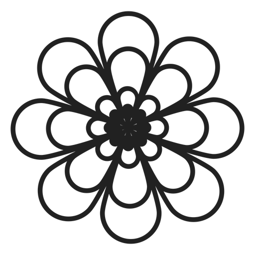 Dahlia flower outline icon.