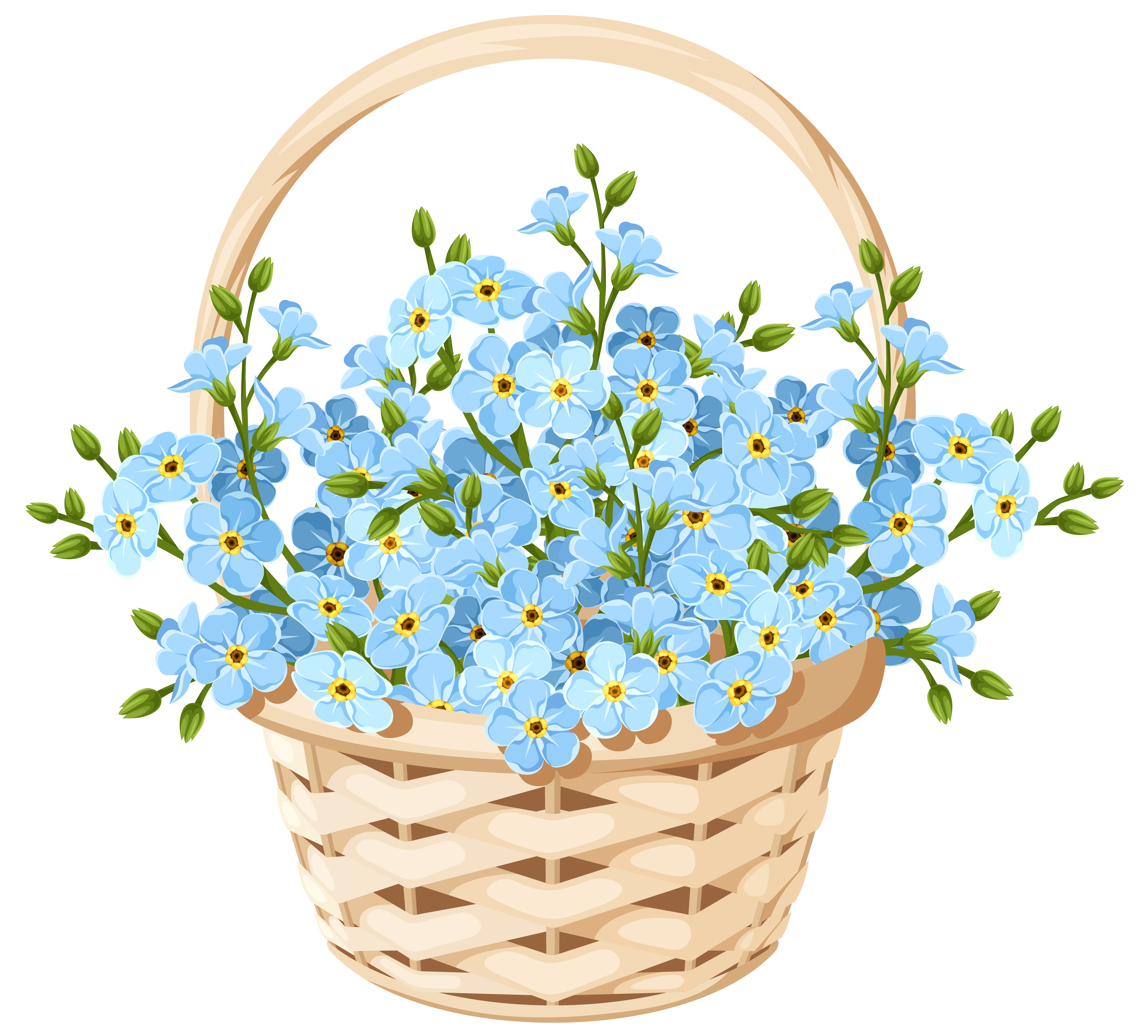 Flower Basket Transparent PNG Clip Art Image.