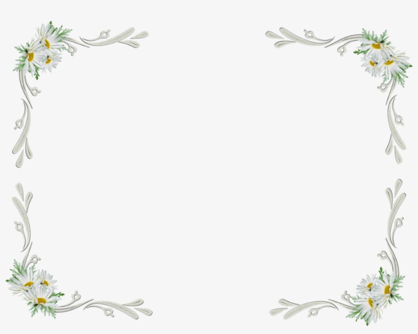 White Floral Border Transparent.