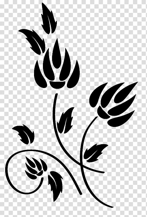 Flowers Design, black flower illustration transparent background PNG.