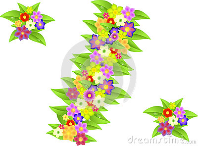 Symbol Of Percent Made Of Flowers For Discounts Stock Illustration.