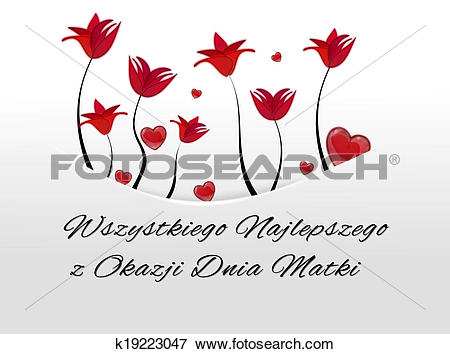 Stock Illustration of White card, pocket with red flowers and.