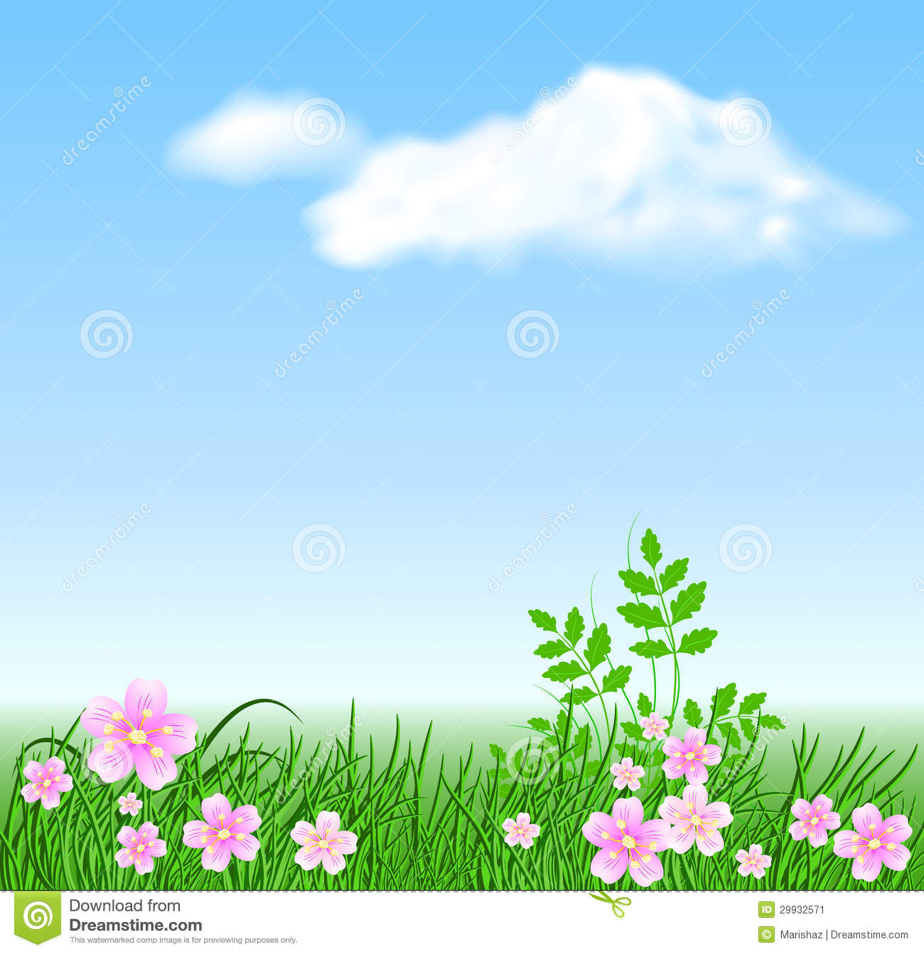 Flower meadow clipart.