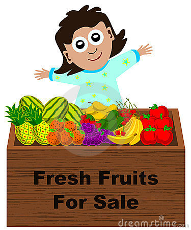 Fruit Market Stall Clipart.