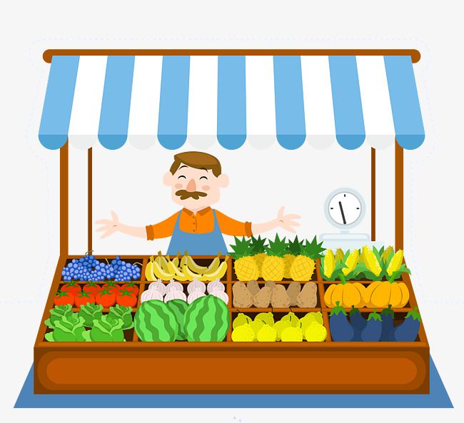 Vector Sells Fruit And Vegetables Cartoon Uncle, Vegetable.