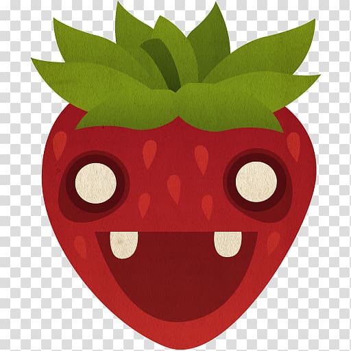 Red strawberry character digital illustration, head apple.