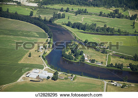 Stock Image of Farm Land, Fraser Valley, British Columbia, Canada.