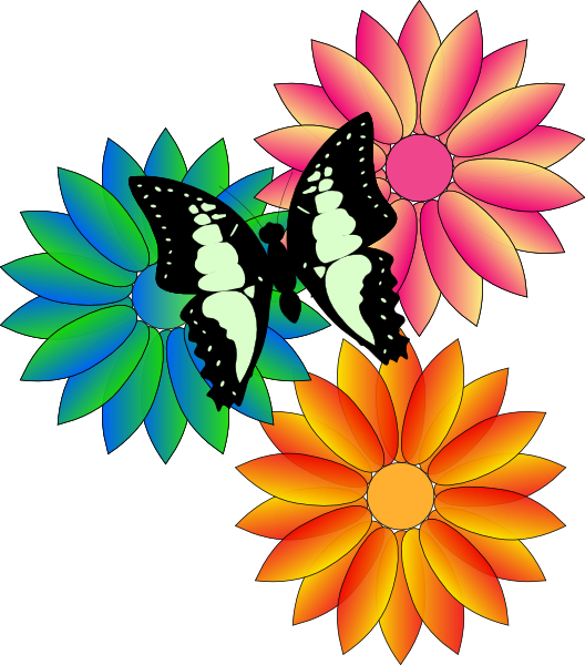 Animated Flowers And Butterflies.