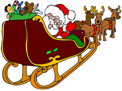 Free Animated Clipart Santa Sleigh.