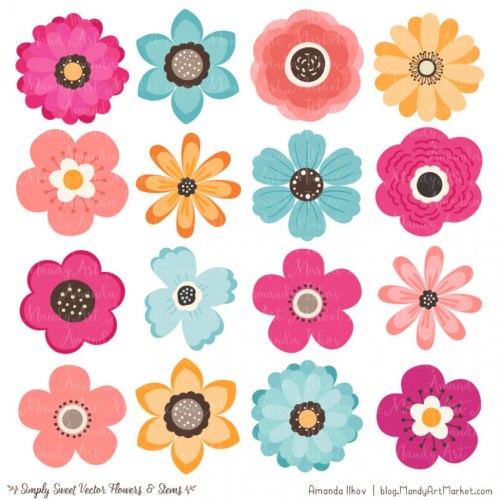 Bohemian Flower Clipart & Vectors.