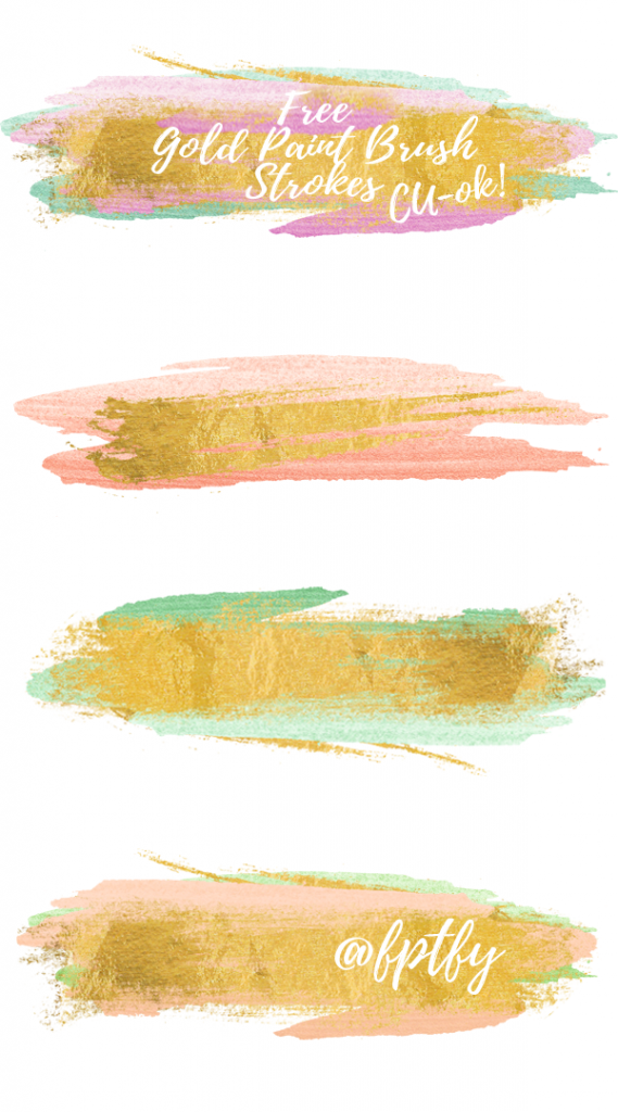 Free Gold Paint Brush Strokes.