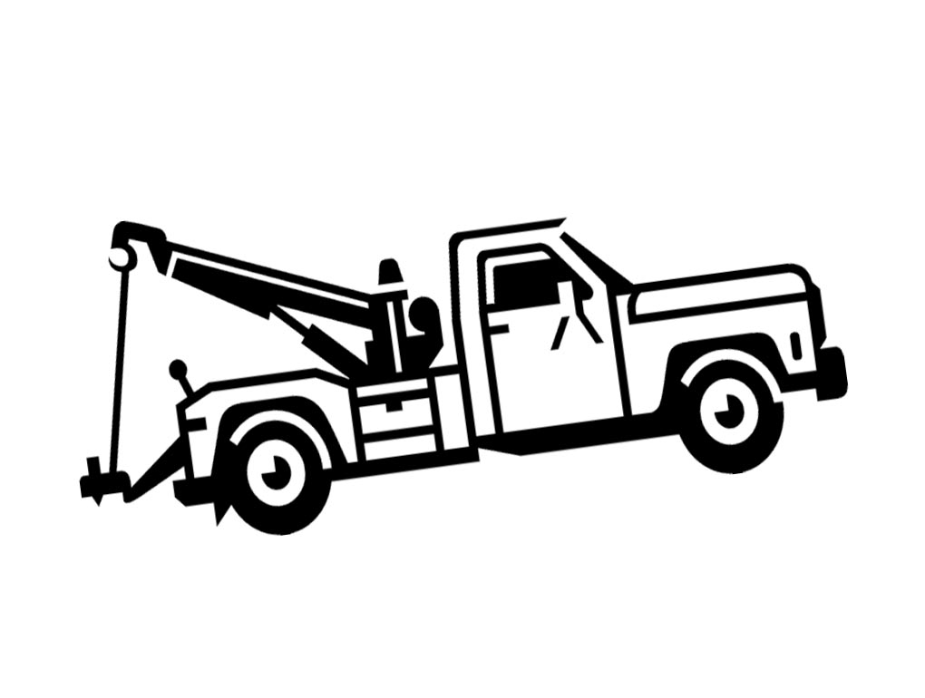 Tow Truck Clip Art Black and White.