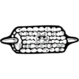 black white corn on the cob clipart. Royalty.