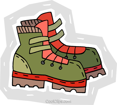 hiking boots Royalty Free Vector Clip Art illustration.