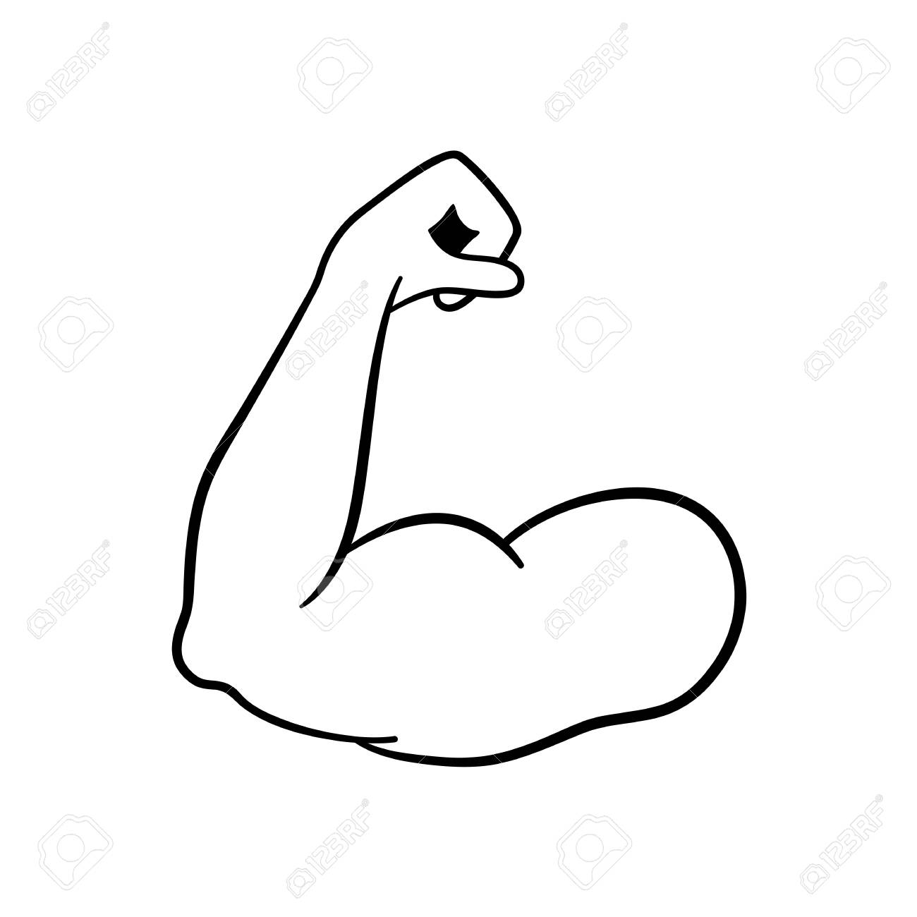 Muscle icon. Strong power. Muscle arm vector icon. Biceps. Strong...