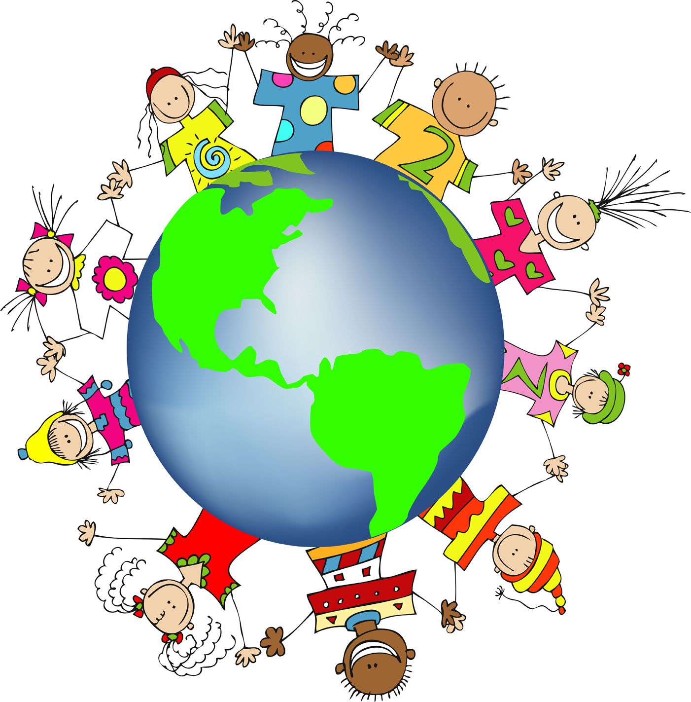 Kids World Hands Friends Networks Globe Illustration Small.