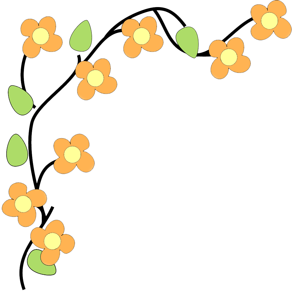 Flower border flower corner border clip art free clipart.